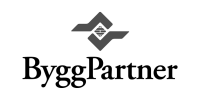 ByggPartners logotyp i gråskala