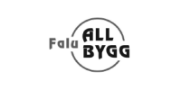 Falu Allbyggs logotyp i gråskala